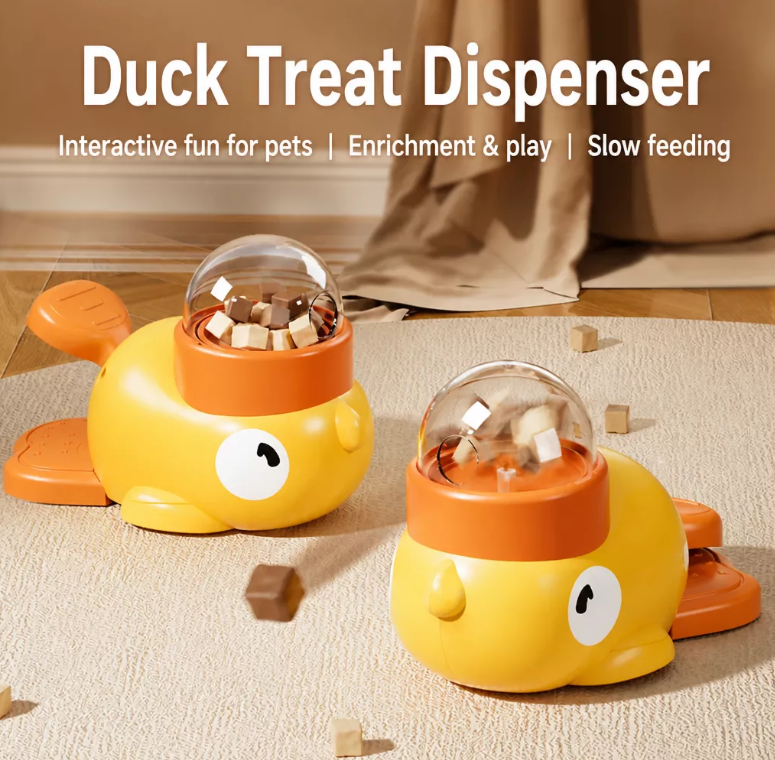 Duck-Shaped Rotating Treat Dispenser Toy for Pets