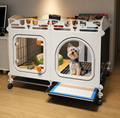 Indoor Pet Crate with Separate Toilet Tray for Small Dogs